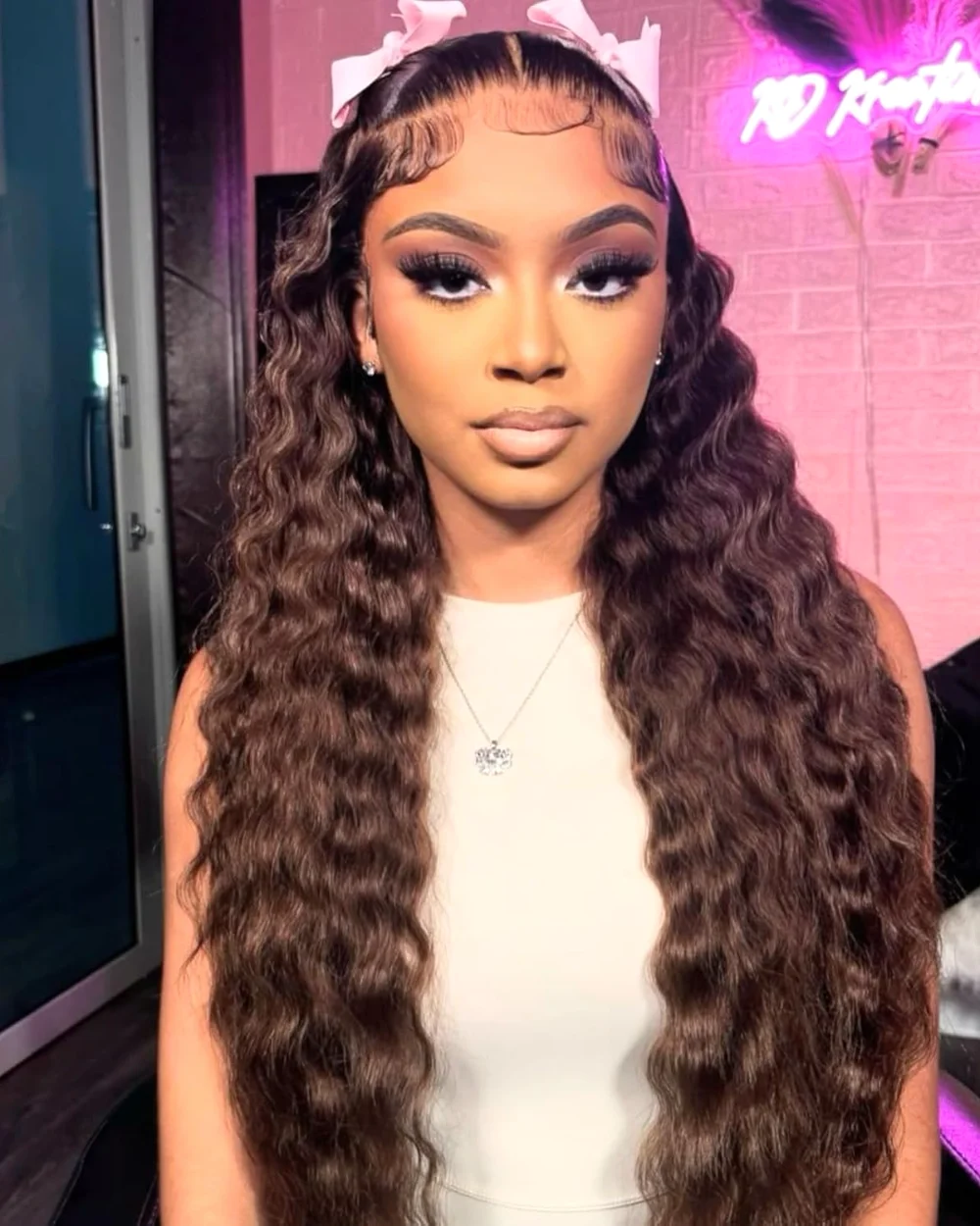 22" Chocolate Brown Lace Front Wig